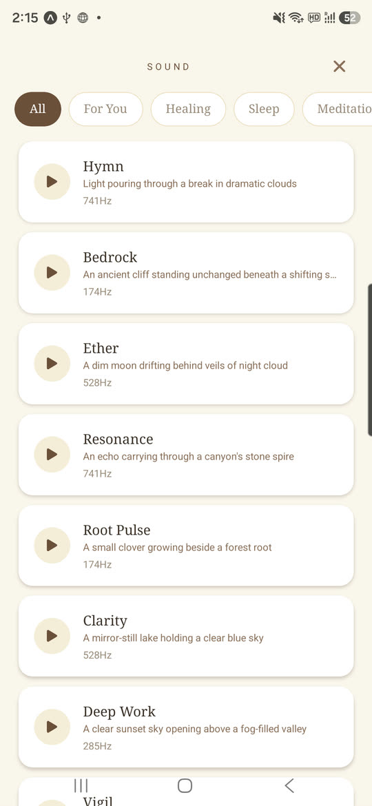 Sound list